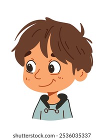 Cartoon portrait of a boy with freckles