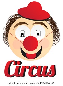 Cartoon portrait of circus clown