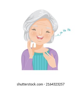 cartoon portrait of an elderly woman