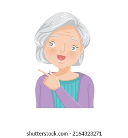 cartoon portrait of an elderly woman