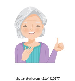 cartoon portrait of an elderly woman