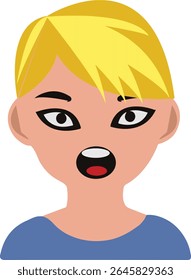 Retrato de uma mulher loira surpresa