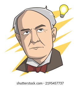 Cartoon Portrait Of Thomas Alva Edison