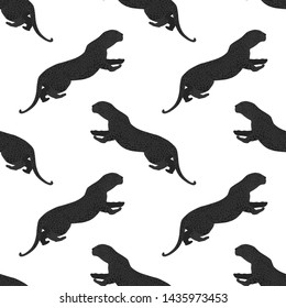 Cartoon portrait of wildcat pattern for print design. Seamless cat pattern. Leopard wild texture. African wildlife. Cartoon vector illustration. Big cats  vector illustration