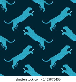 Cartoon portrait of wildcat pattern for print design. Seamless tiger pattern. Leopard wild texture. African wildlife. Cartoon vector illustration. Big cats  vector illustration