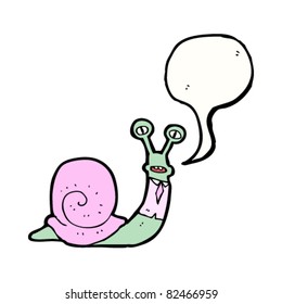 cartoon posh snail with speech bubble
