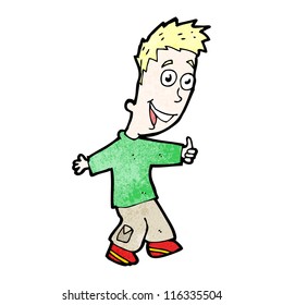 cartoon positive thinking man
