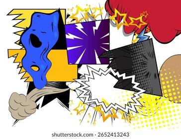 Cartoon-Poster-Hintergrund, Comic-Hintergrund. Retro Vektor Comics Pop Art Design.