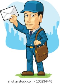 Cartoon Of Postman Or Mailman