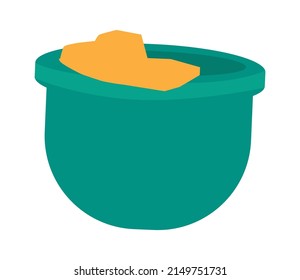 Cartoon pot with porridge. Vector illustration
