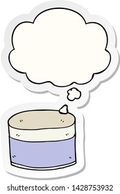 cartoon pot with thought bubble as a printed sticker