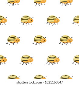 Cartoon potato bugs. Vector illustration of a colorado potato beetles.