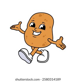 Cartoon Potato Mascot Vector Illustration