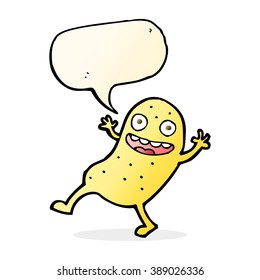 cartoon potato with speech bubble