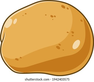 Cartoon Potato. handgezeichnete Vektorgrafik einzeln auf transparentem Hintergrund