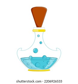 Cartoon potion bottle. Isolated on white background.
