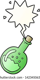 poção de desenho animado com balão de fala em estilo gradiente suave