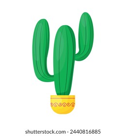 Cactus en macetas de dibujos animados. Vector aislado sobre fondo blanco.