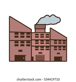 cartoon power plant building with chimney vector illustration eps 10