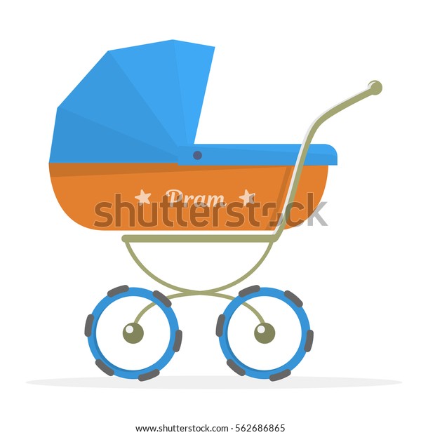 Cartoon Pram Vector Illustration Baby Stroller Stock Vector (Royalty ...