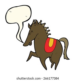 caballo de caricatura con burbuja de habla