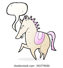 caballo de caricatura con burbuja de habla