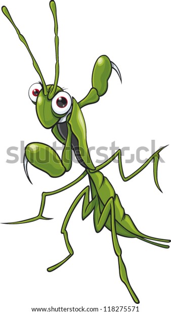 Cartoon Praying Mantis Stock Vector (Royalty Free) 118275571