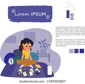 cartoon prediction card
cartomancy young woman