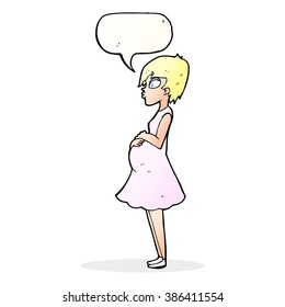 cartoon pregnant woman with speech bubble
