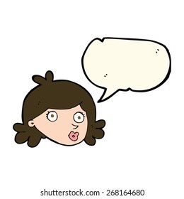 caricatura bonita cara con burbuja de habla