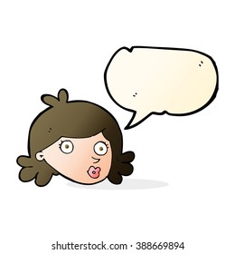 caricatura bonita cara con burbuja de habla