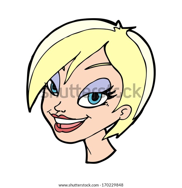 Cartoon Pretty Female Face Stock Vector (Royalty Free) 170229848