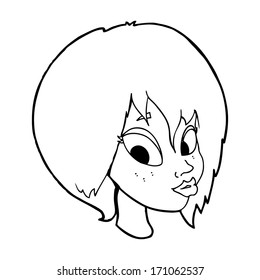 desenho animado bonito rosto feminino