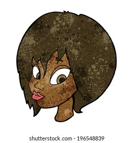 cartoon pretty female face pouting