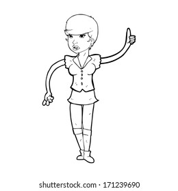 cartoon pretty girl asking question