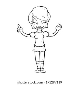 cartoon pretty girl with idea