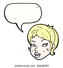 cartoon pretty girl's head cartoon pretty girl's head