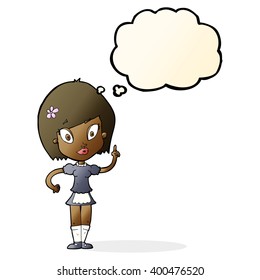 cartoon pretty maid with thought bubble