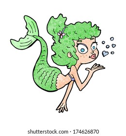 cartoon pretty mermaid