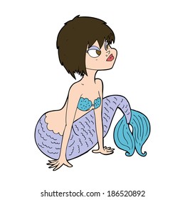 caricatura de una sirena bonita