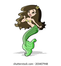 cartoon pretty mermaid