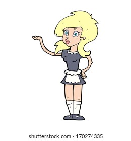 cartoon pretty waitress