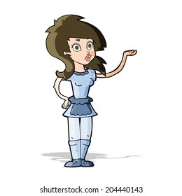cartoon pretty waitress
