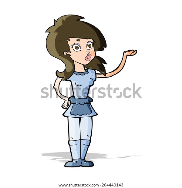 Cartoon Pretty Waitress Stock Vector (Royalty Free) 204440143