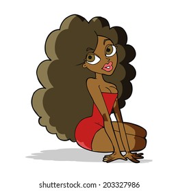 cartoon pretty woman