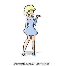 cartoon pretty woman in dress