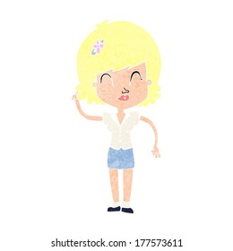 cartoon pretty woman with idea