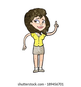 cartoon pretty woman with idea