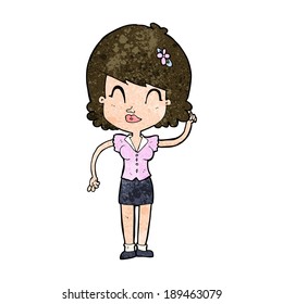 cartoon pretty woman with idea