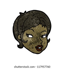 caricatura de la cara de una mujer bonita